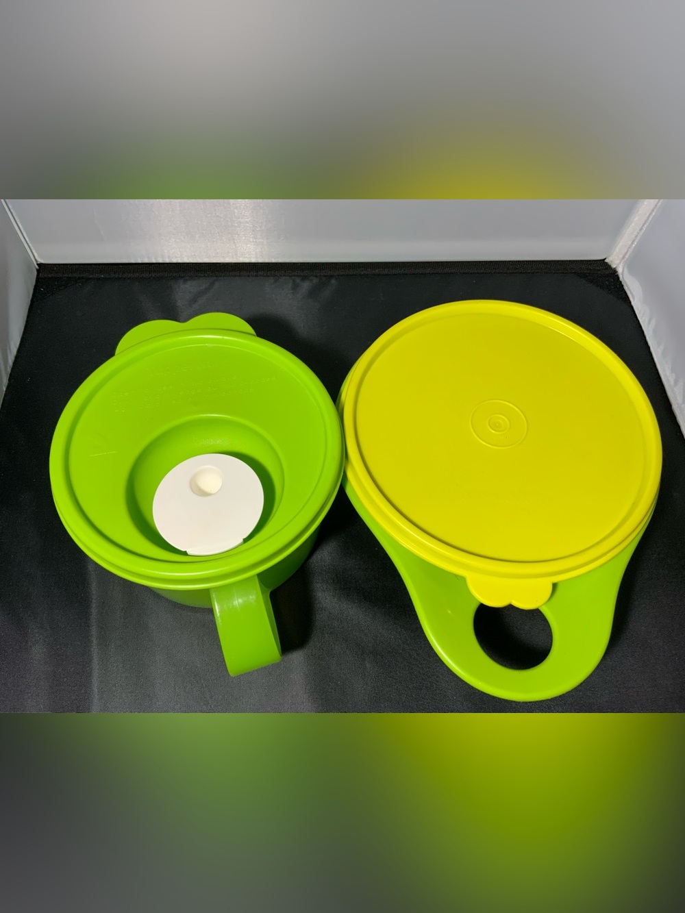 Green Tupperware Soup Mug 16oz & Thatsa Extra Mini Bowl 2 1/2c USED